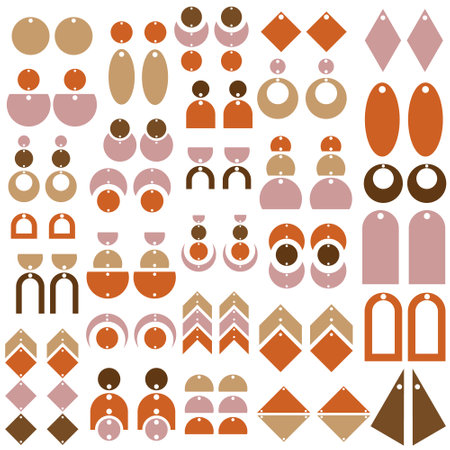 Boho earring icon vector set. decoration illustration sign collection. jewel symbol. eardrop logo.のイラスト素材