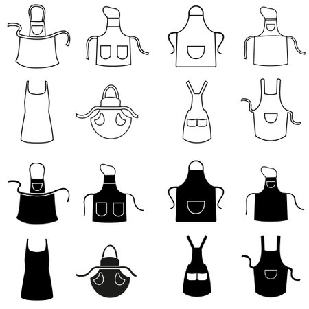 Apron icon vector set. Robe illustration sign collection. pinafore symbol or logo.のイラスト素材