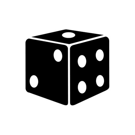 Dice icon vector set. Casino illustration sign collection. Excitement symbol. passion logo.のイラスト素材