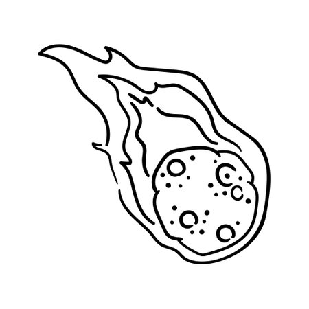Comet vector icon. Asteroid illustration sign. Meteor symbol. Space logo.のイラスト素材