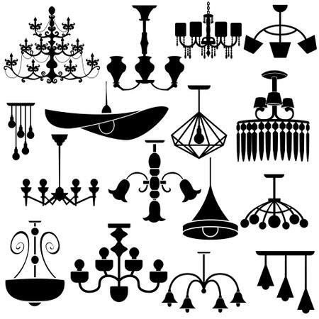 Chandelier icon vector set. luster illustration sign collection. luster symbol or logo.のイラスト素材