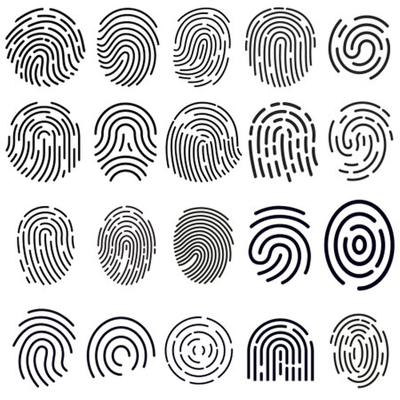 Fingerprint icon vector set. Dactylogram illustration sign collection. security symbol. password logo.のイラスト素材