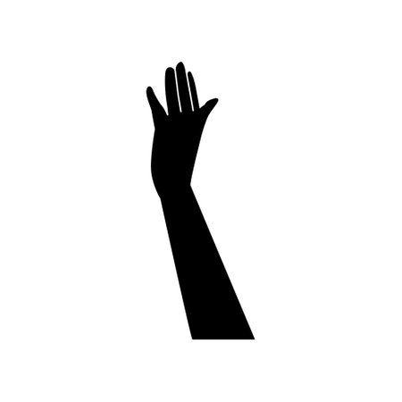 Raised hands icon vector. Hands up illustration sign. palm symbol or logo.のイラスト素材