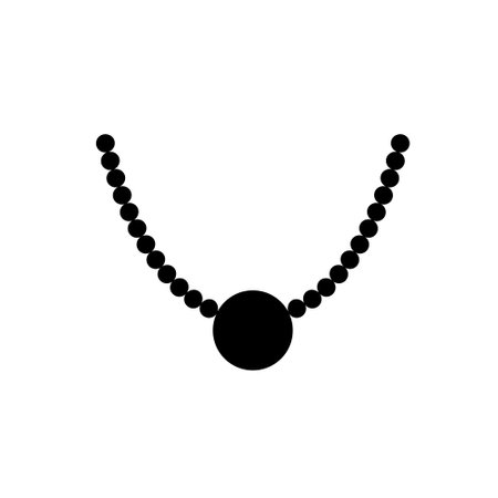 pearl icon vector. Necklace illustration sign. jewel symbol. gem logo.のイラスト素材