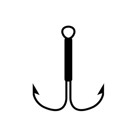 Fishing hook icon vector. Fishing illustration sign. fish symbol or logo.のイラスト素材