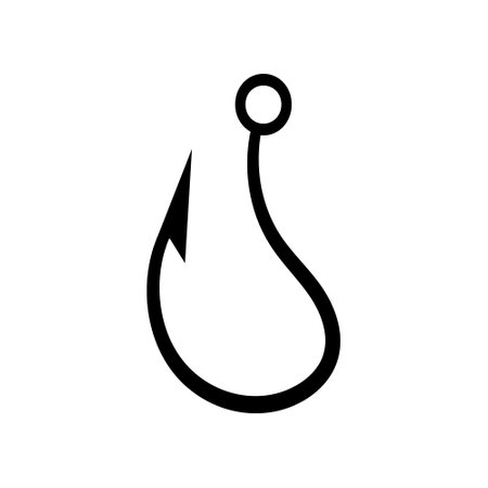 Fishing hook icon vector. Fishing illustration sign. fish symbol or logo.のイラスト素材