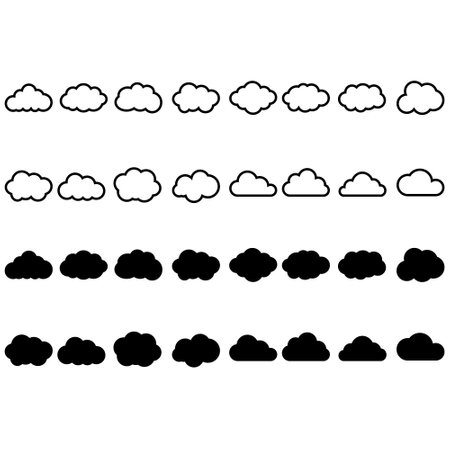 cloud icon vector set. Sky illustration sign collection. climate symbol. cloud logo.のイラスト素材