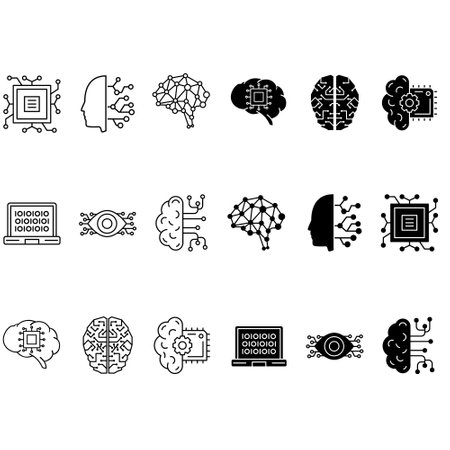 Artificial intelligence icon vector set. AI illustration sign collection. technology symbol.のイラスト素材
