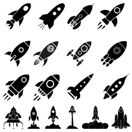 Space rocket icon vector. Space Craft illustration sign. Shuttle symbol or logo.のイラスト素材