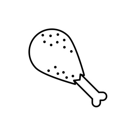 Chicken drumstick icon vector. turkey leg illustration sign. food symbol. poultry meat logo.のイラスト素材