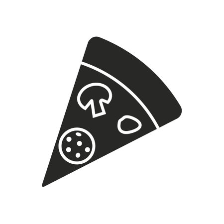 Pizza vector icon. Pizzeria illustration sign. fast food symbol. food logo.のイラスト素材