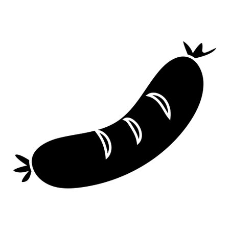 Sausages icon vector. Meat products illustration sign. BBQ symbol or logo.のイラスト素材