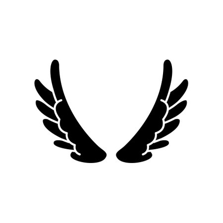 Angel wings icon vector. fly illustration sign collection. pilot symbol. wings logo.のイラスト素材