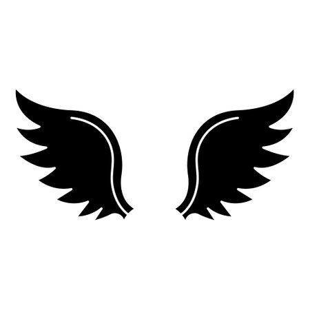 Angel wings icon vector. fly illustration sign collection. pilot symbol. wings logo.のイラスト素材