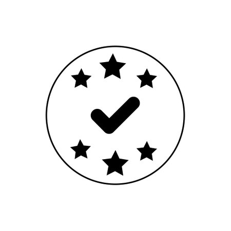 quality icon vector. Guaranteed illustration sign. Certified symbol or logo.のイラスト素材