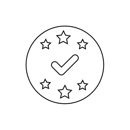 quality icon vector. Guaranteed illustration sign. Certified symbol or logo.のイラスト素材