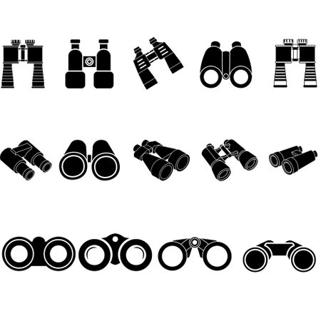 Binoculars icon vector set. look see illustration sign collection. Glass symbol or logo.のイラスト素材