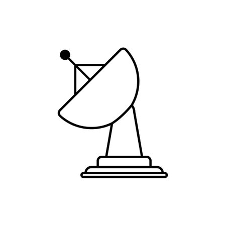 Satellite antenna vector icon. Connection illustration sign. signal symbol. telescope logo.のイラスト素材