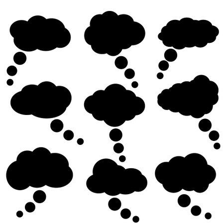 Cloud speech bubbles vector icons. collection. Cloud speech bubbles Vector illustration set.のイラスト素材