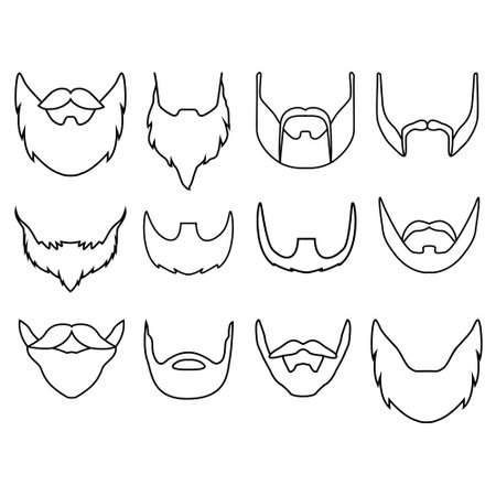 bear icon vector set. barbershop sign collection. hairdresser symbol.のイラスト素材