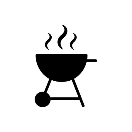 BBQ vector icon. Grill sign. Barbecue symbol.のイラスト素材