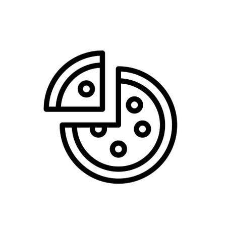 Pizza vector icon. Pizzeria illustration sign. fast food symbol. food logo.のイラスト素材