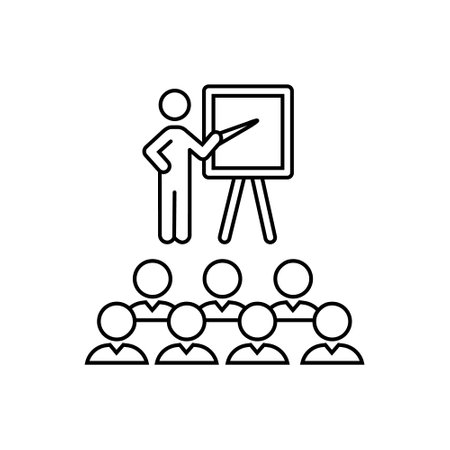 teacher icon vector. lesson illustration sign. training symbol or logo.のイラスト素材