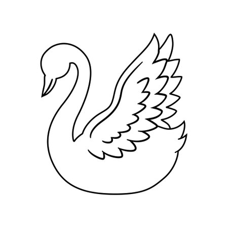 Swan vector icon. bird illustration sign. Pond symbol or logo.のイラスト素材