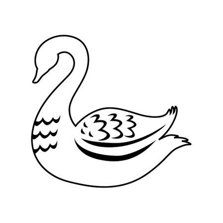 Swan vector icon. bird illustration sign. Pond symbol or logo.のイラスト素材