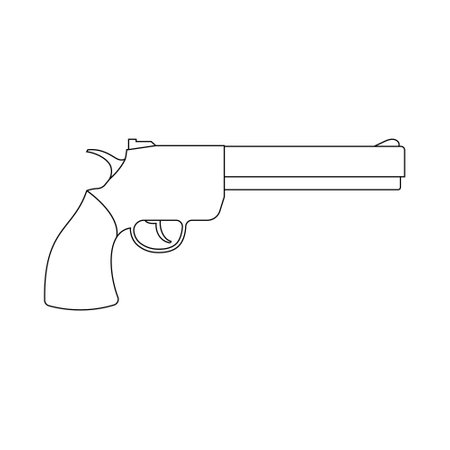 Revolver icon vector. weapon illustration sign. pistol symbol or logo.のイラスト素材