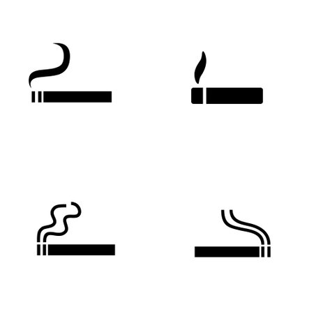 Cigarette icon vector set. Smoke illustration sign collection. Cigarette smoke symbol or logo.のイラスト素材