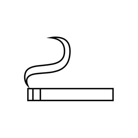 Cigarette icon vector. Smoke illustration sign. Cigarette smoke symbol or logo.のイラスト素材