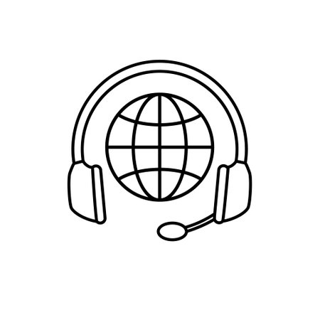 Support vector icon. online help illustration sign. operator symbol or logo.のイラスト素材