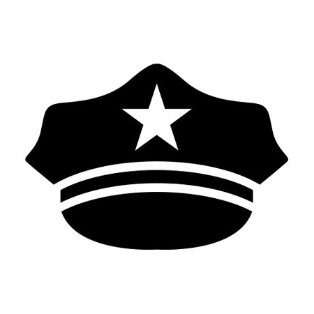 Police icon vector. Police cap illustration sign. law symbol. justice logo.のイラスト素材