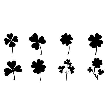 Clover leaves icon vector set. Saint Patrick's Day illustration sign collection.のイラスト素材
