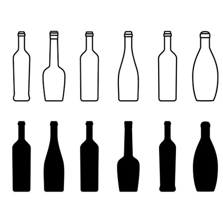 Wine bottle icon vector set. Wine illustration sign collection. bottle symbol or logo.のイラスト素材