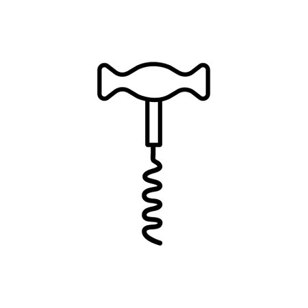 Corkscrew vector icon. Wine illustration sign. Wine shop symbol. Wine house logo.のイラスト素材