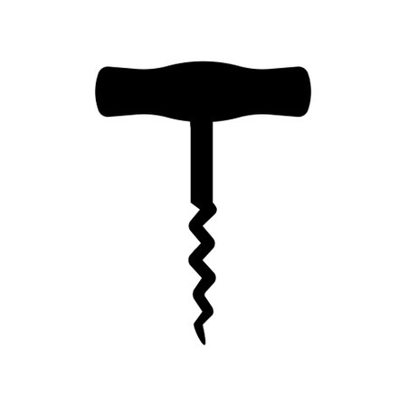 Corkscrew vector icon. Wine illustration sign. Wine shop symbol. Wine house logo.のイラスト素材