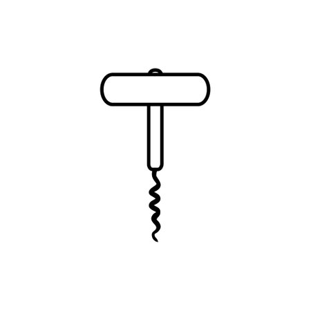 Corkscrew vector icon. Wine illustration sign. Wine shop symbol. Wine house logo.のイラスト素材