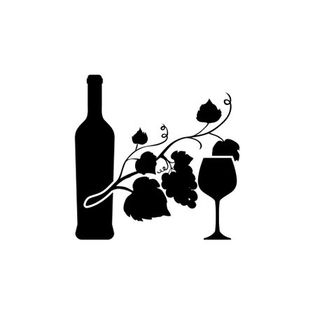Wine icon vector. bottle of wine illustration sign. Wine shop symbol or logo.のイラスト素材