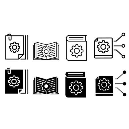 Document vector icon set. technical documentation illustration sign collection. manual symbol.のイラスト素材