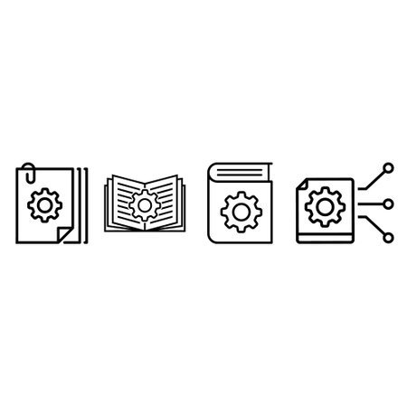 Document vector icon set. technical documentation illustration sign collection. manual symbol.のイラスト素材