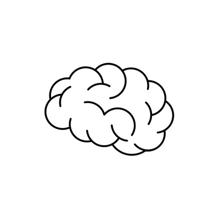 brain icon vector. Think illustration sign. creative thinking symbol. Thoughts logo.のイラスト素材