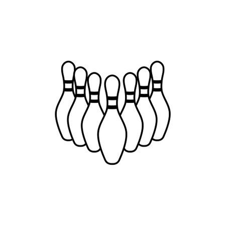 Bowling vector icon. skittles illustration sign. strike symbol or logo.のイラスト素材