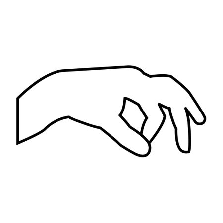 Hand symbol icon vector set. Hand illustration sign collection. Symbol shown by the hand sign.のイラスト素材