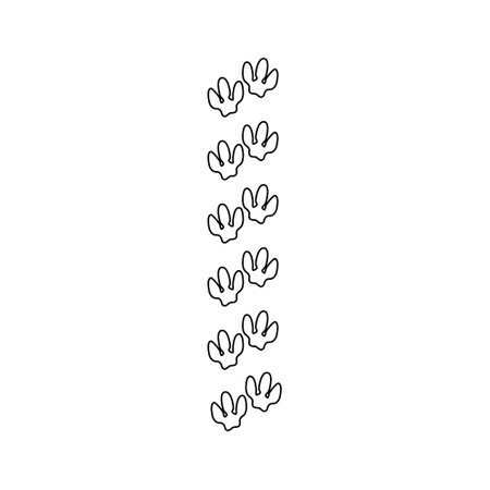 Dinosaur footprints icon vector. Dinosaur tracks illustration sign. Animals footprints symbol. Animals tracks logo.のイラスト素材