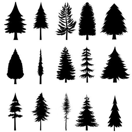 Pine tree icon vector set. Christmas tree illustration sign collection. Pine symbol or logo.のイラスト素材