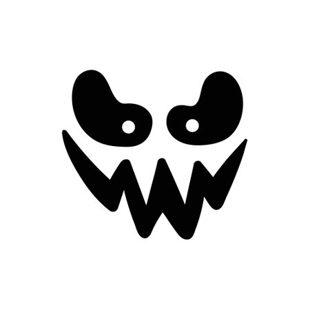Halloween Face icon vector. Scary face illustration sign. Pumpkin face symbol or logo.のイラスト素材