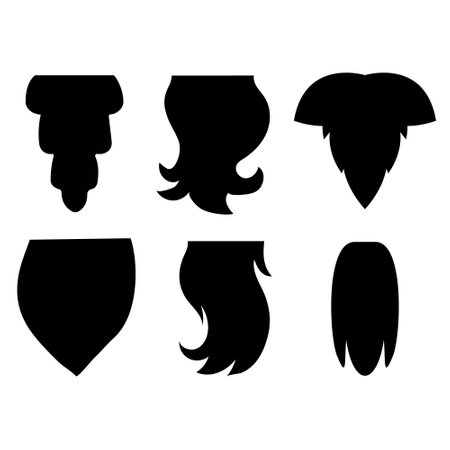 Beard icon vector set. barbershop illustration sign collection. hairdresser symbol.のイラスト素材