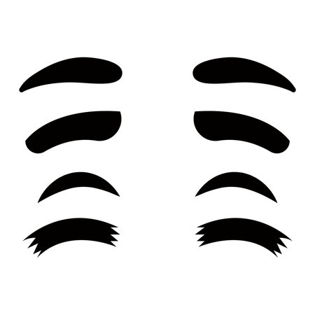 Brows icon vector set. Mustache illustration sign collection. Barberry shop symbol or logo.のイラスト素材
